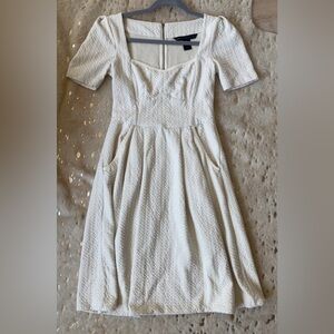 Marc by Marc Jacobs Cream Textured Mini Dress with Pockets XS